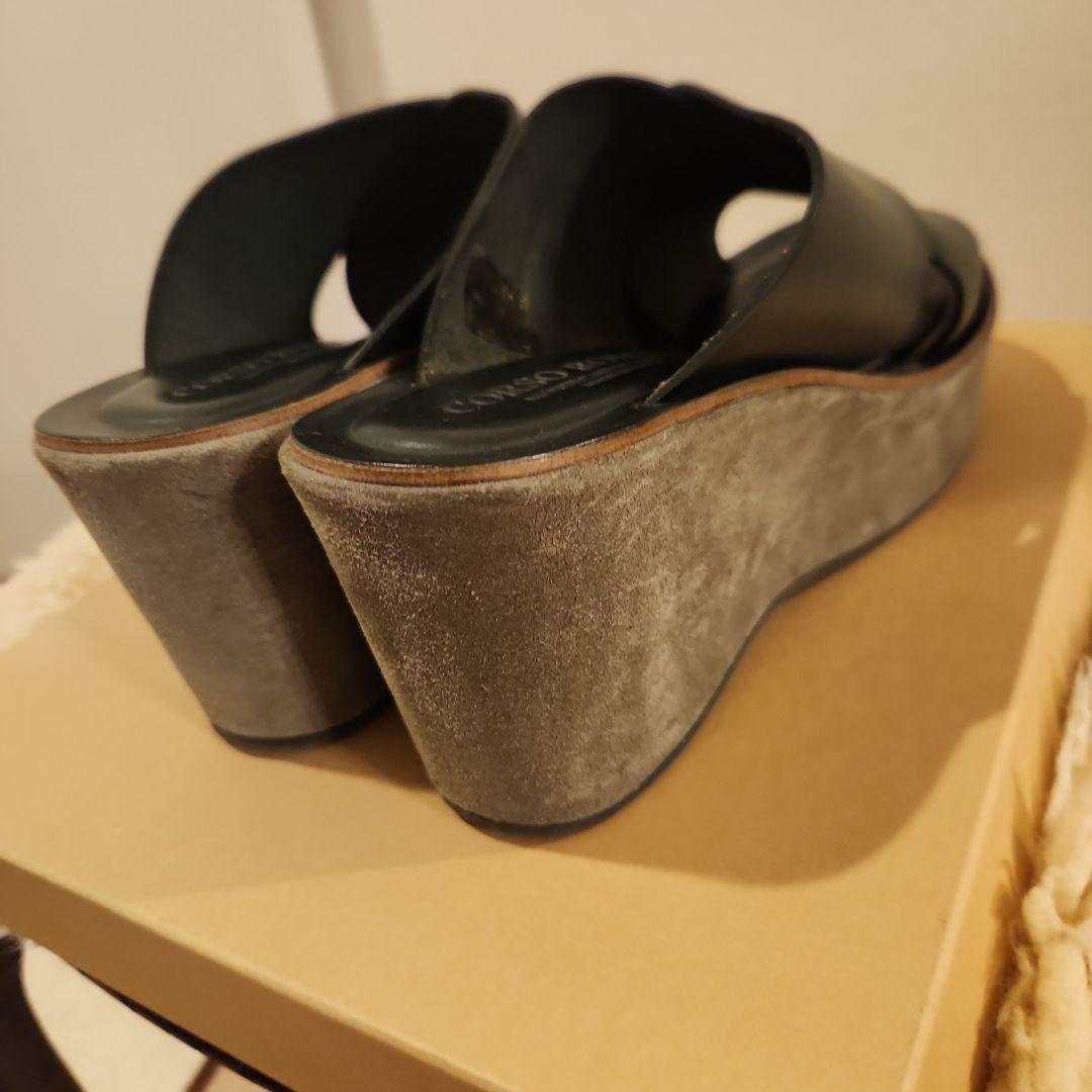 サンダル 【CORSO ROMA.9/コルソローマ】クロス厚底サンダル 牛革37