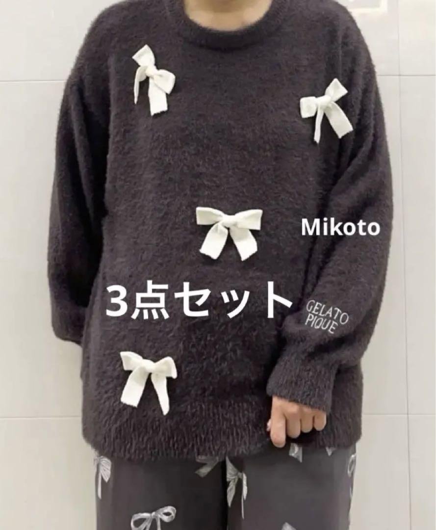 ジェラートピケ　リボンプルオーバー ＆ショートパンツ＆ロングパンツ 新品、未開封