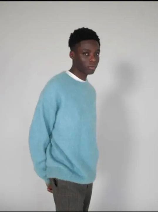 注目ブランド オーラリー モヘアニット ターコイズブルー サイズ3