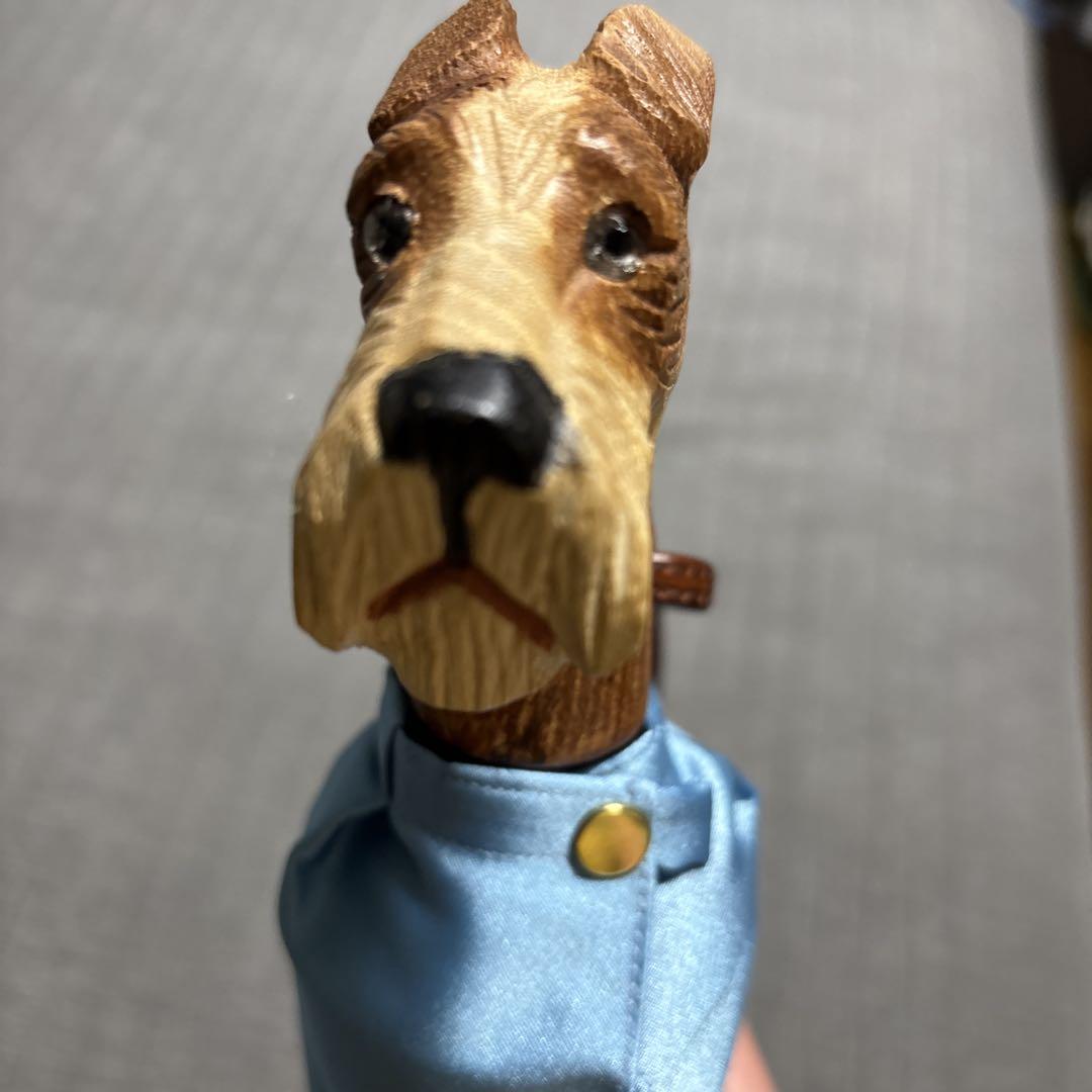 犬の頭の持ち手 折りたたみ傘 高級傘店購入 新品未使用