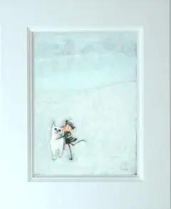 絵画　油絵　F3-031019　祈り 可愛い子猫と女の子 絵画 インテリア 油絵 F3-031119 祈り 可愛い子猫と女の子