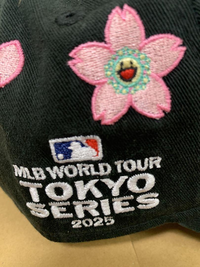 New Era 9TWENTY 黒 桜刺繍 キャップ　村上隆　ドジャース