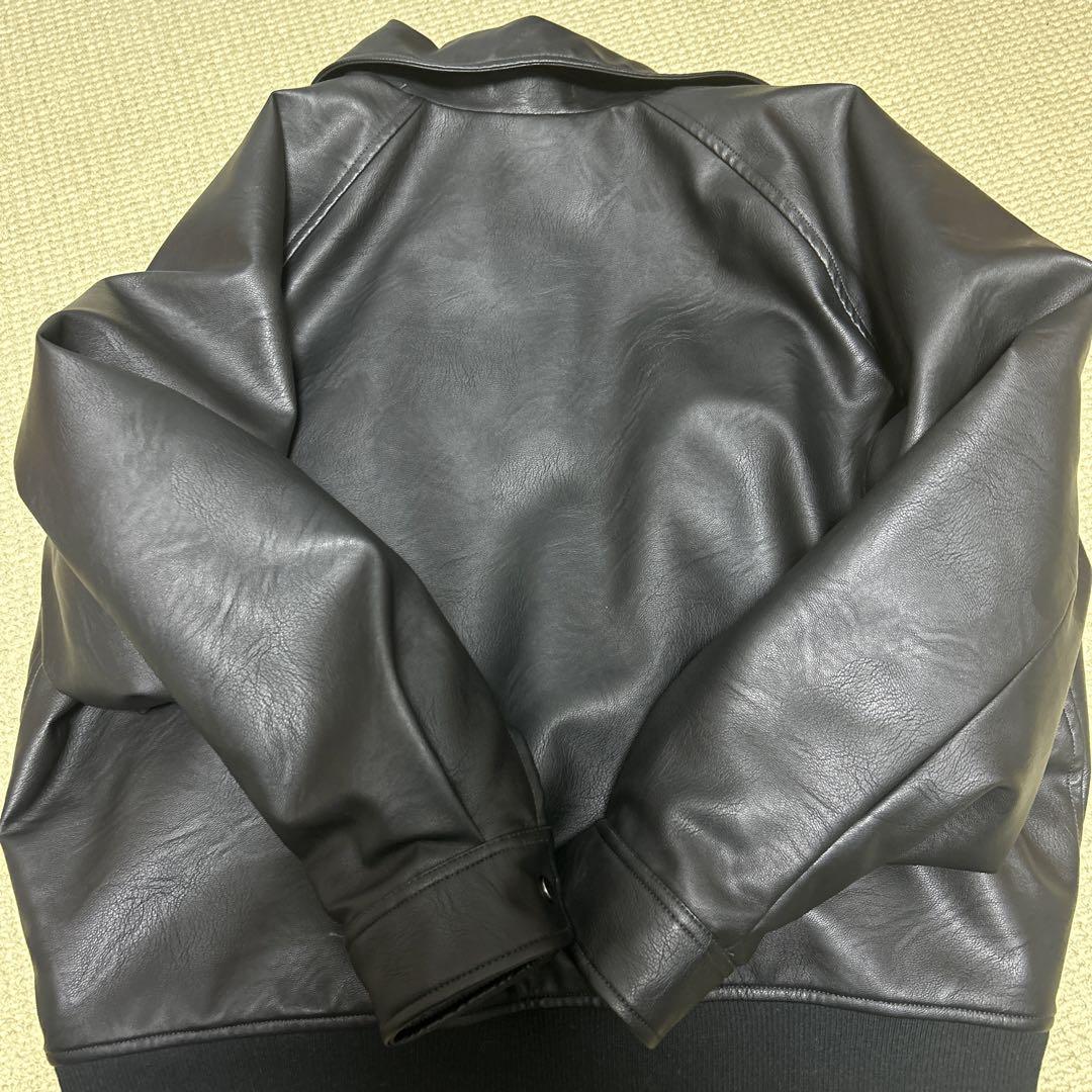MILD AND 黒 レザーボンバージャケット