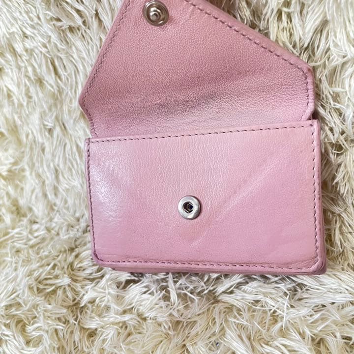 バレンシアガ ペーパーミニウォレット 三つ折り財布 ピンク