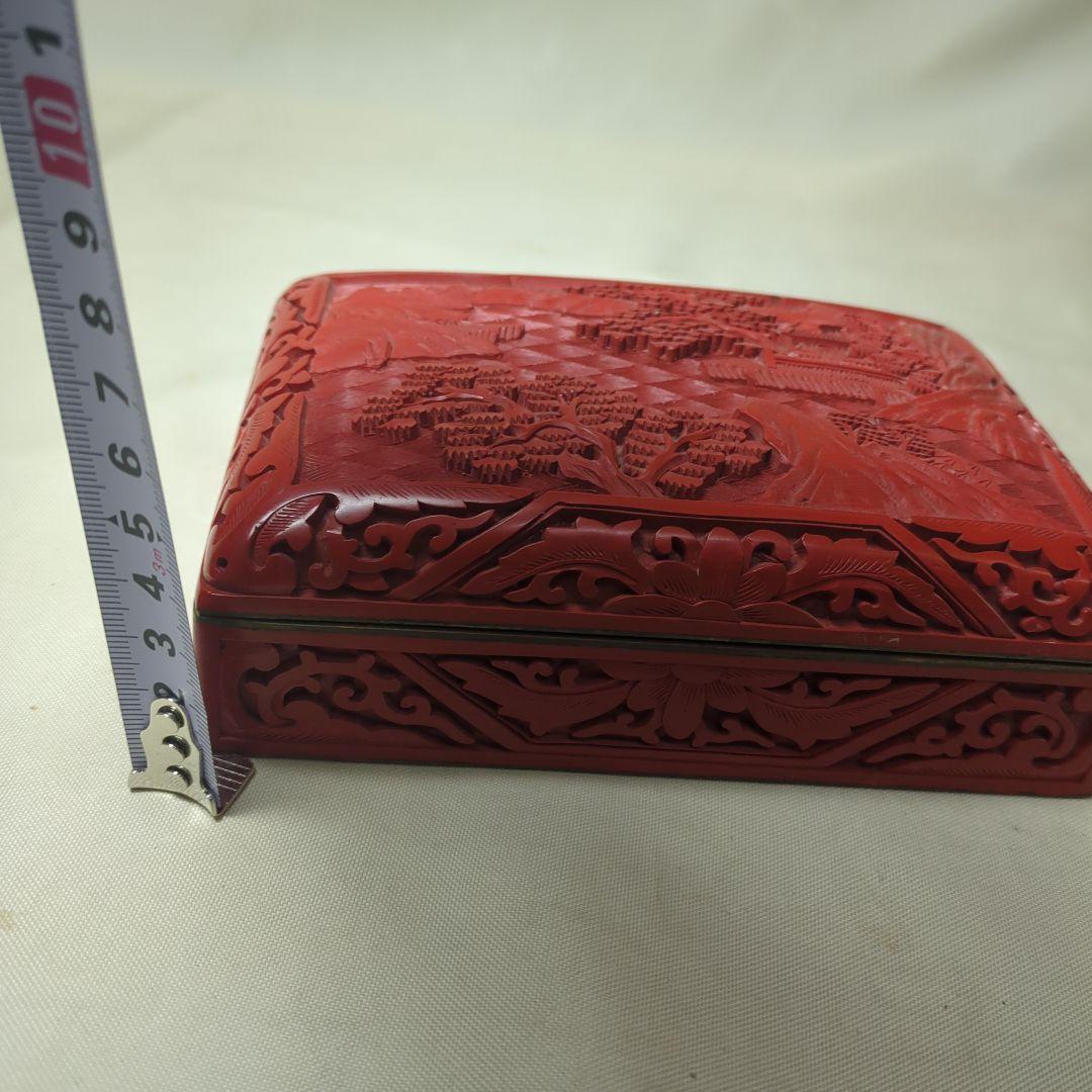 中国美術　内七宝　堆朱　宝石箱