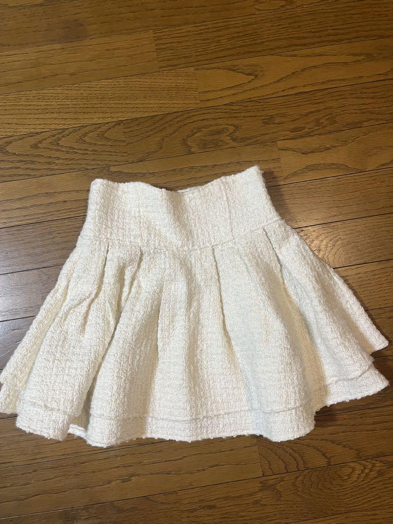 ミシェルマカロン　ツイード美脚スカート