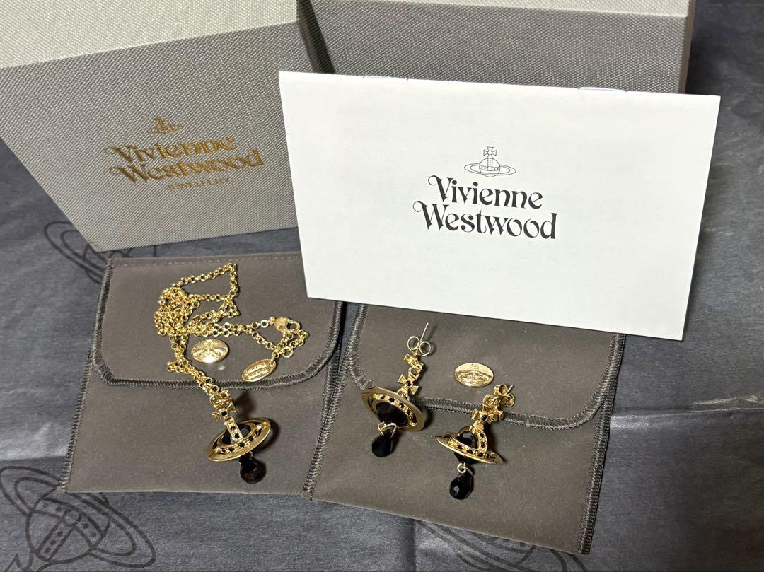 VivienneWestwood クリスタル オーブ ピアス ネックレス セット