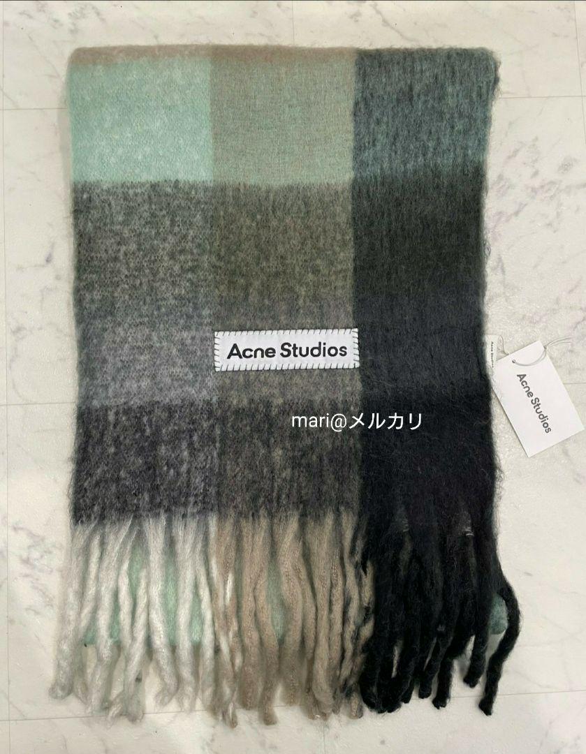 新品 Acne Studios マフラー モヘアチェック スカーフ アクネ