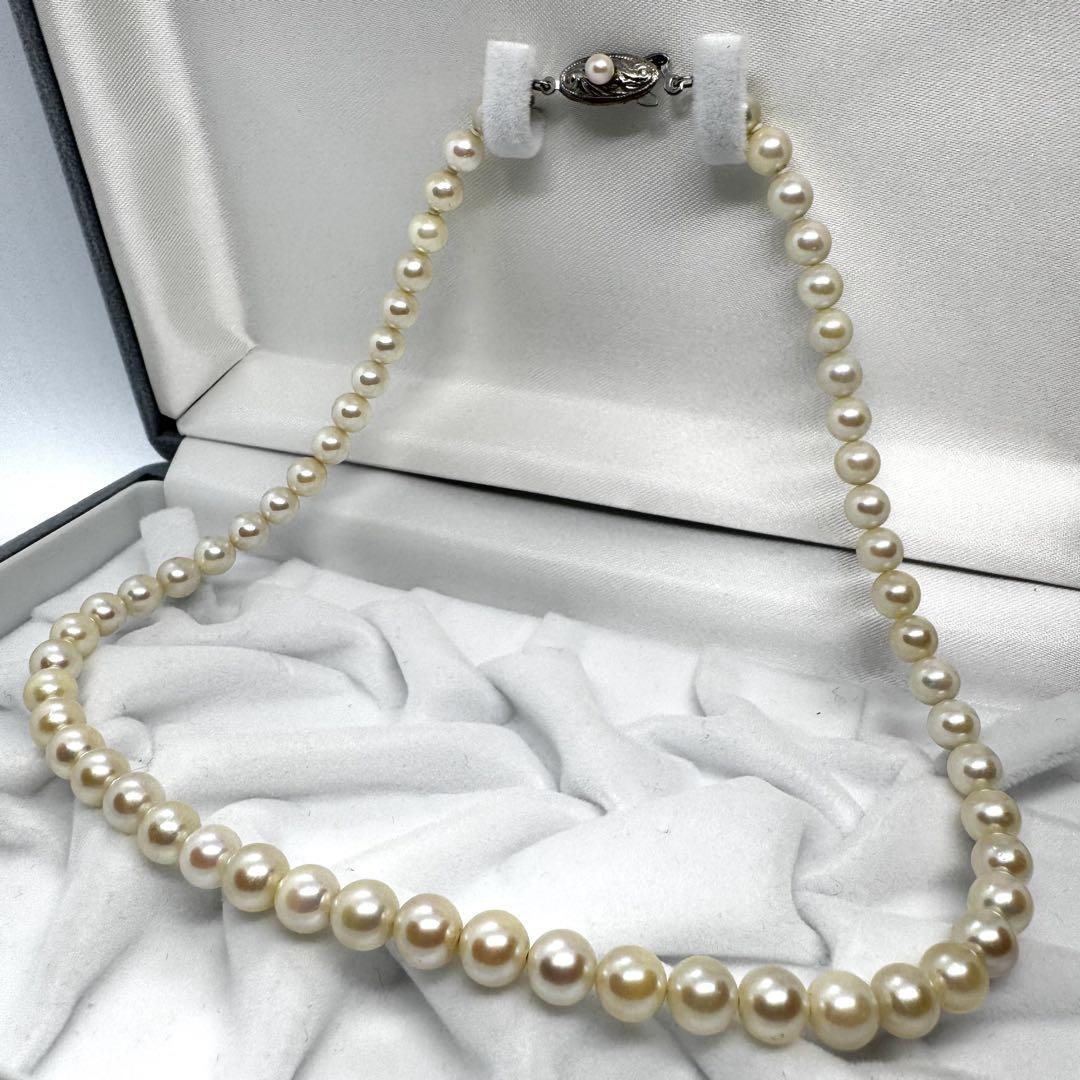 アコヤ真珠 ネックレス パール 6.0〜6.4mm 39cm シルバー刻印