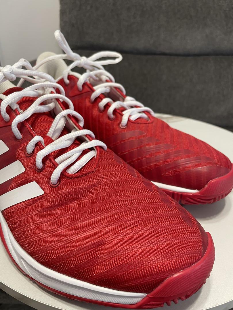 美品　adidas アディダス テニスシューズ　靴　スニーカー　赤　レッド