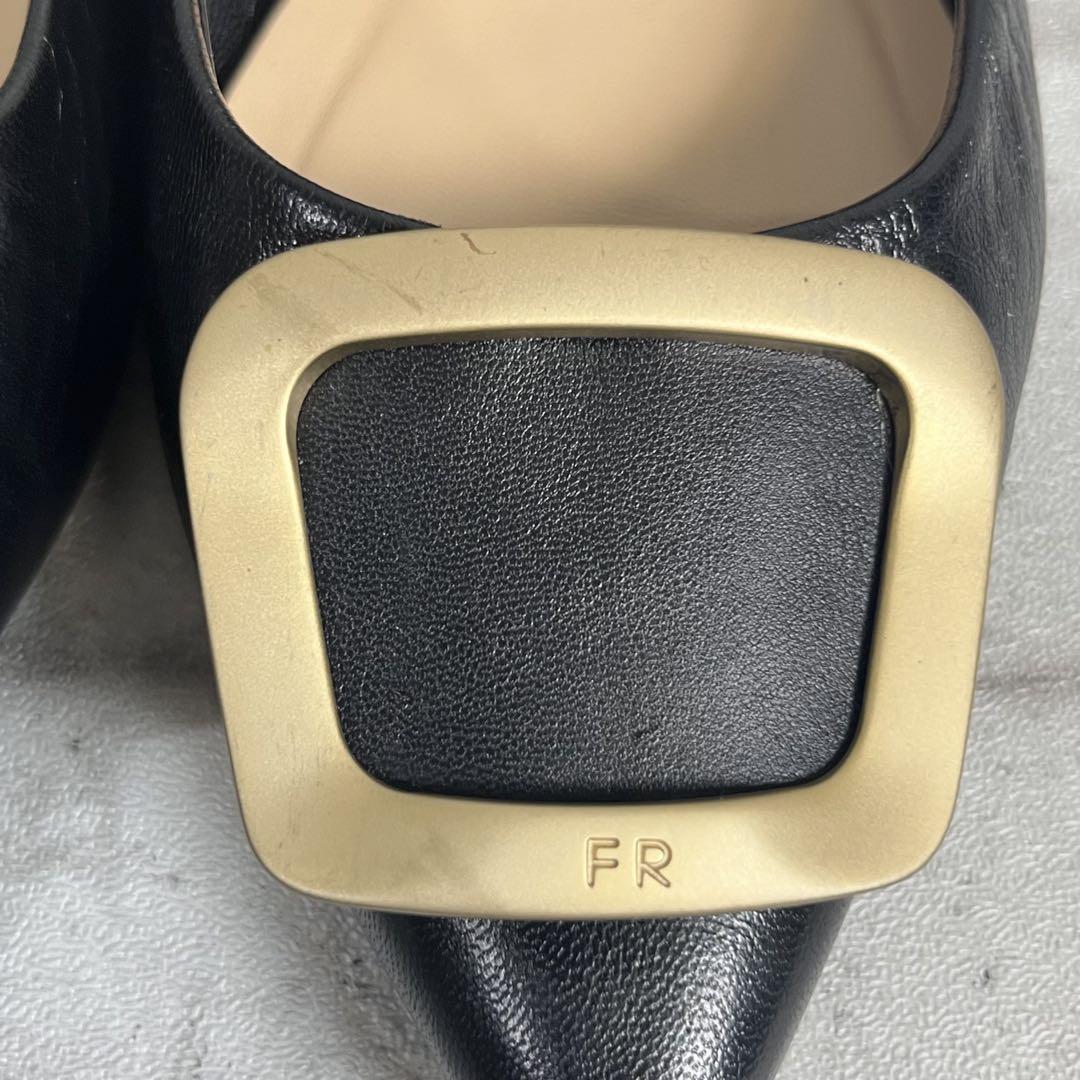 【美品】ファビオルスコーニ　バックルパンプスブラック35 1/2 ポインテッドト