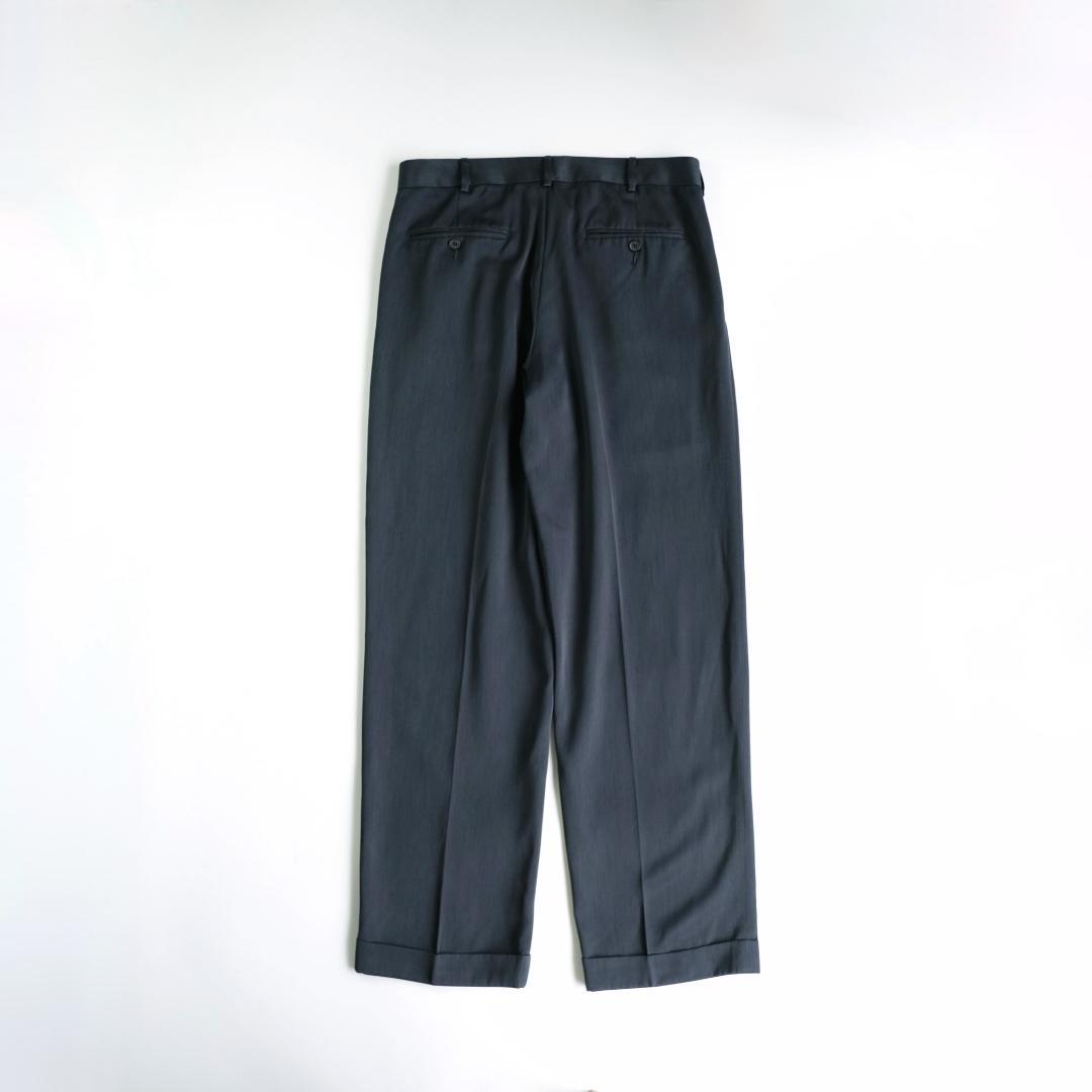 PERRY ELLIS 90s ツータックワイドスラックス 紺 32/32 - メルカリ