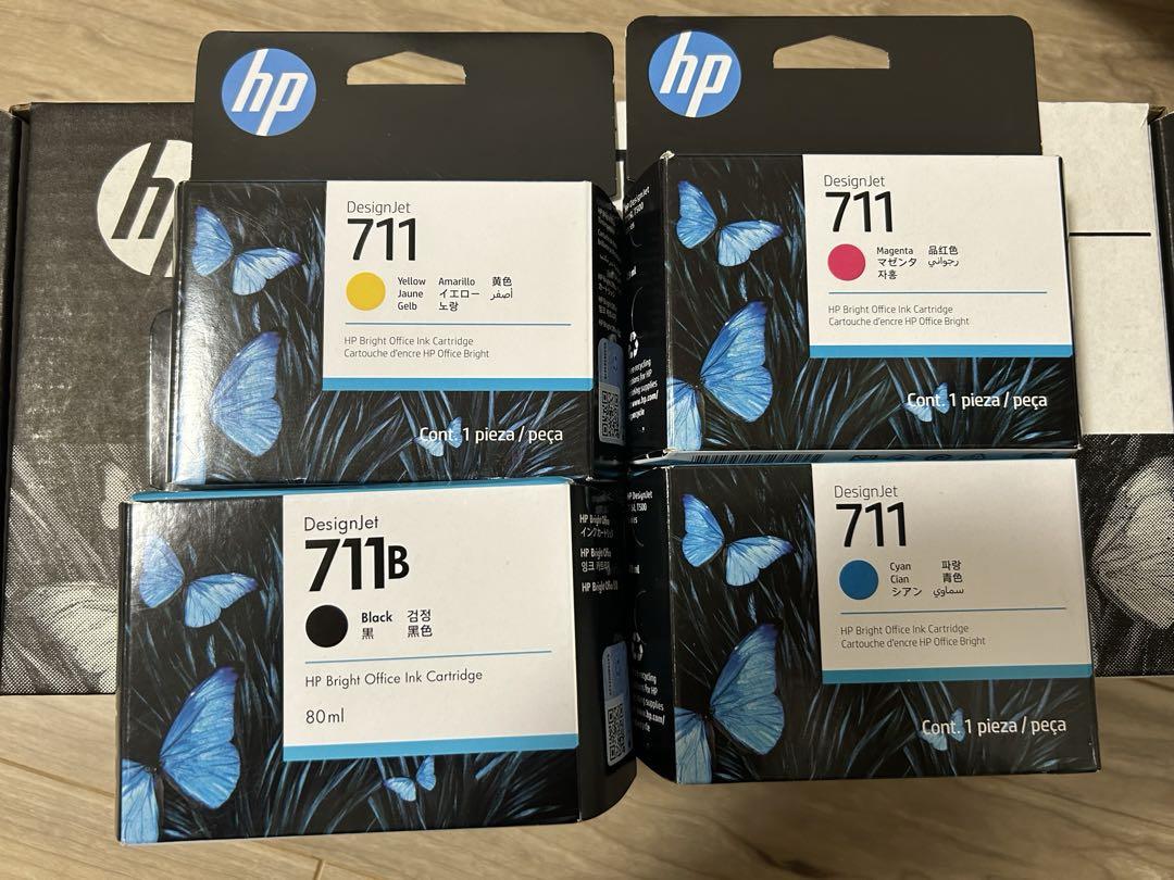 【新品】HP 711 インクカートリッジ 4個セット、プリントヘッド交換キット