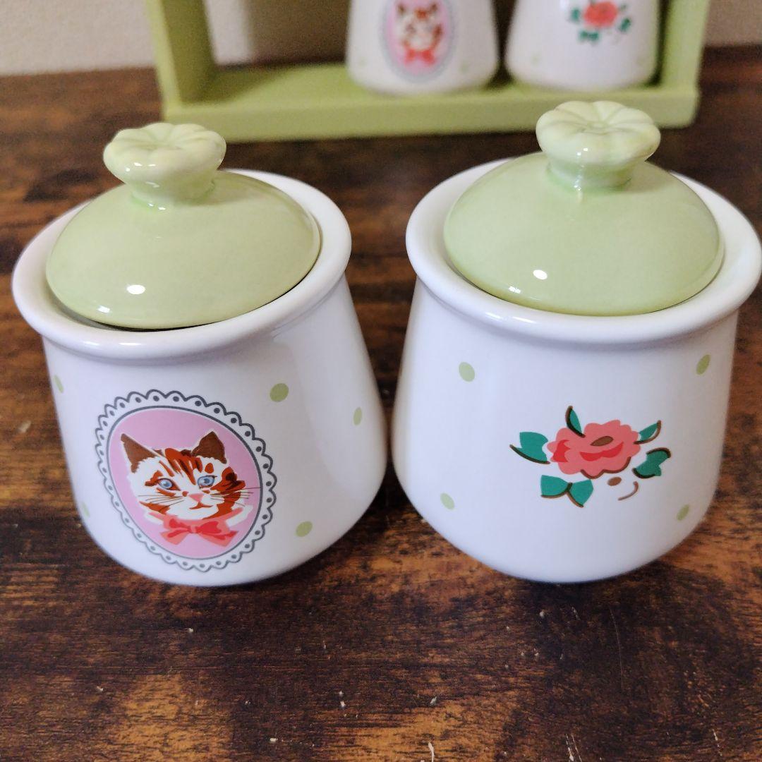 チョコホリック キャニスター ラック付き 猫＆花柄 - メルカリ