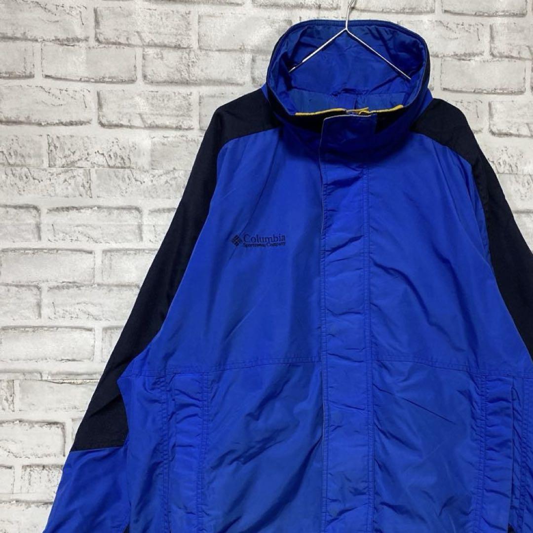 コロンビア　マウンテンパーカーブルーXL ロゴ刺繍アウトドア7