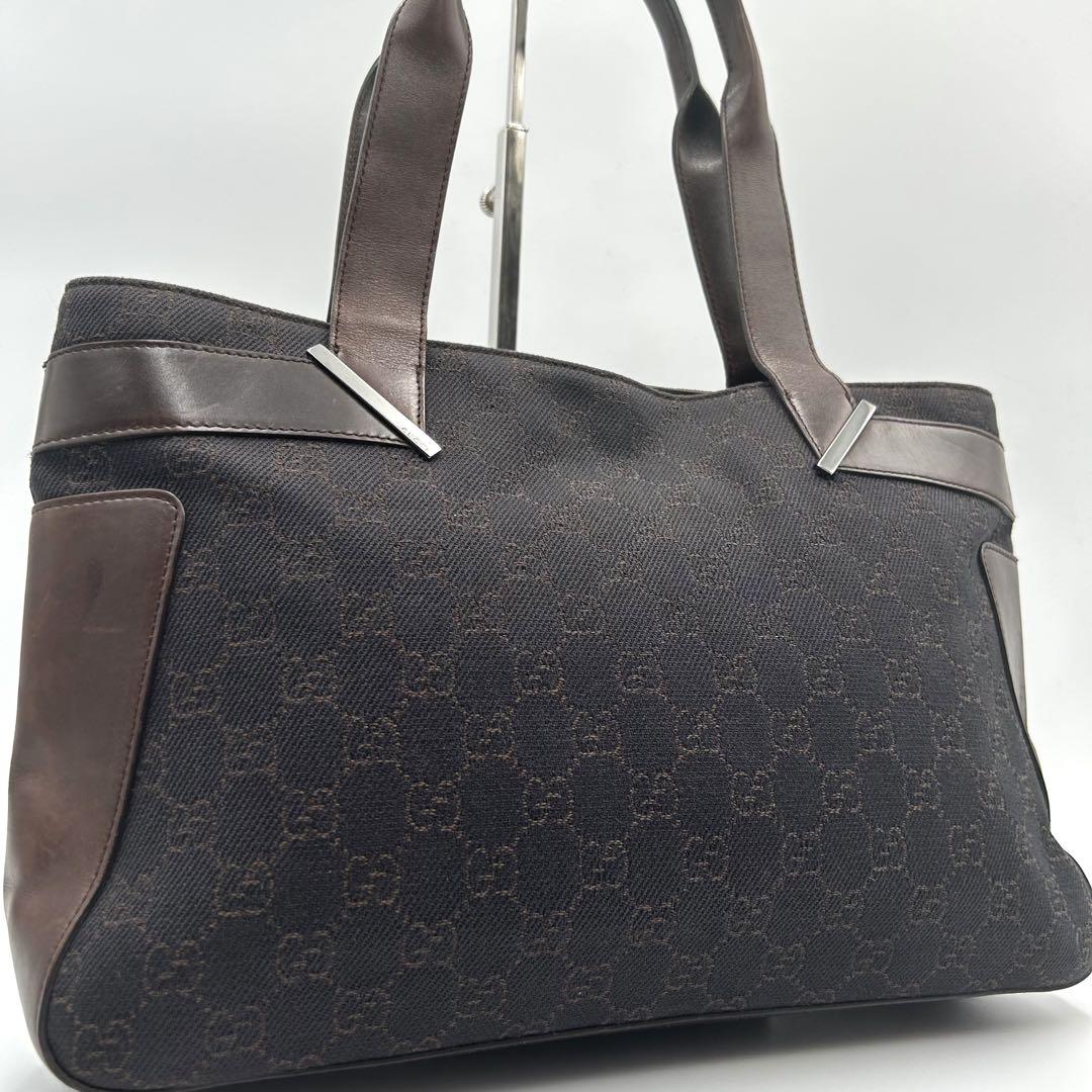 美品　グッチ　GUCCI トートバッグ　ビジネスバッグ　GG柄　ブラック
