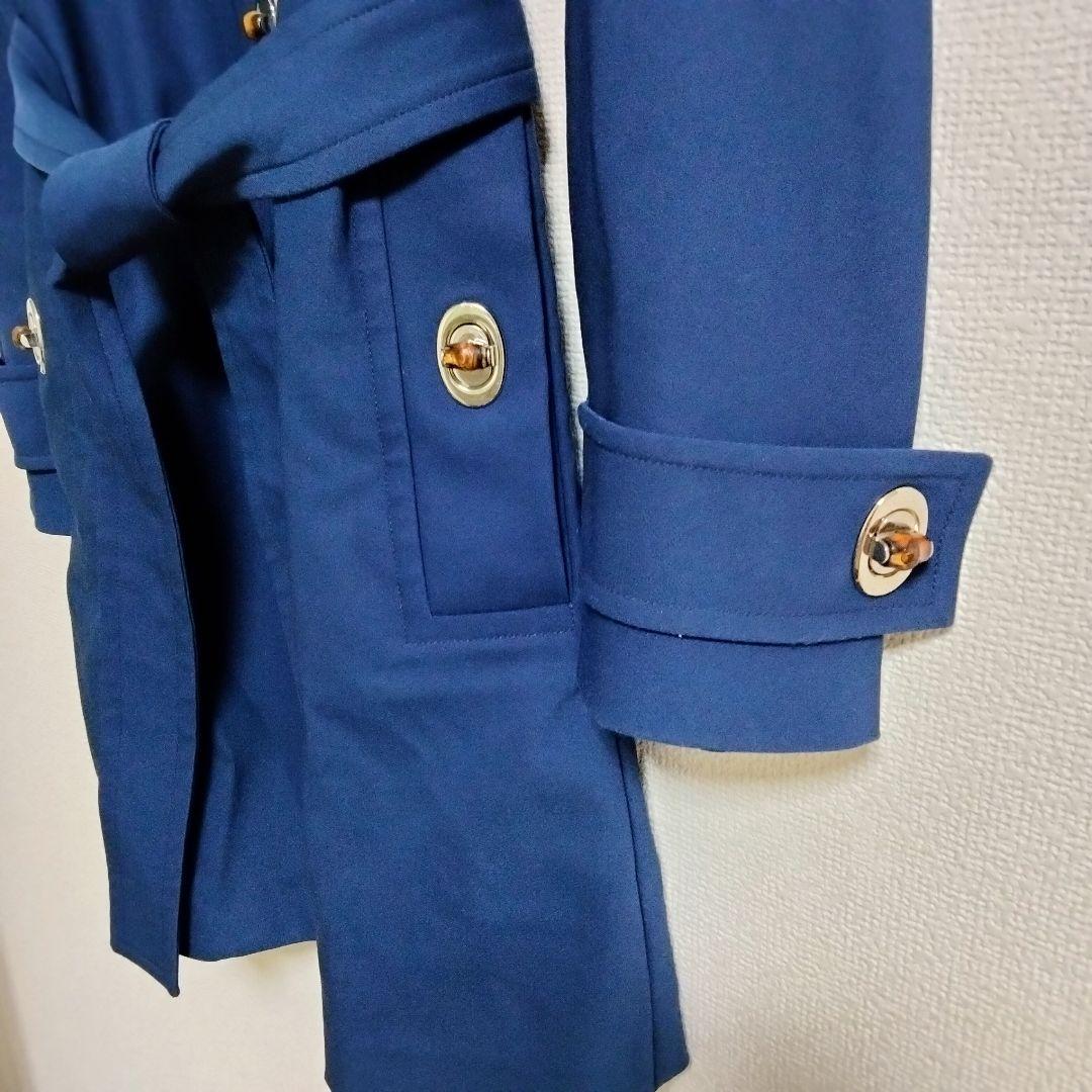 【GUCCI】グッチ バンブー コットン コート ネイビー レディース　※訳あり