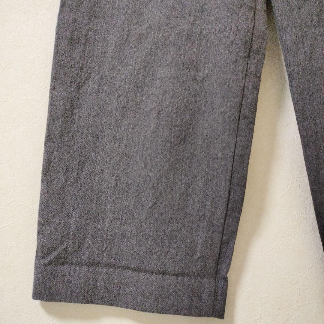 未使用品　中川政七商店　尾州ウールと麻のタックワイドパンツ（グレー）