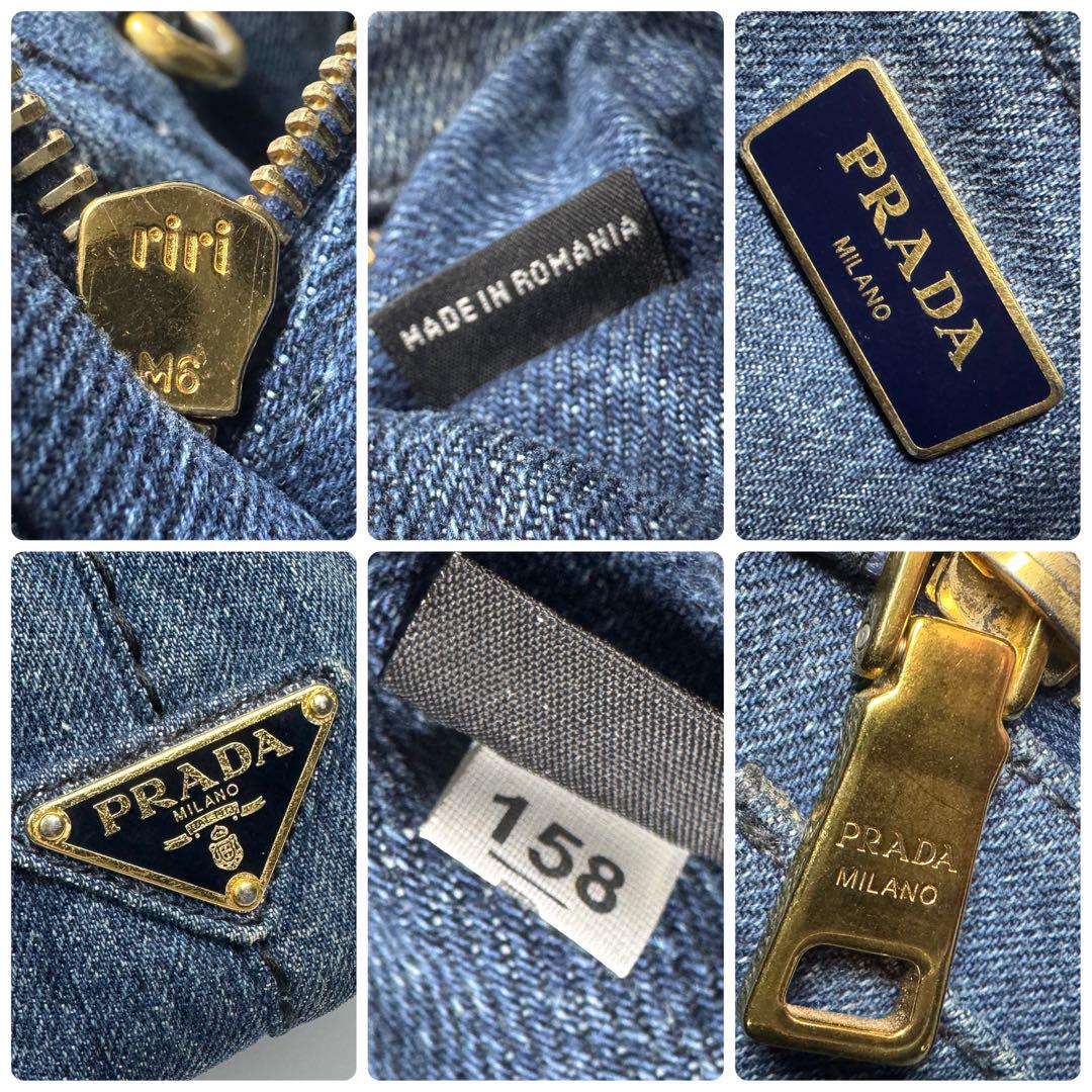 PRADA カナパ S 2way ショルダー付 ハンドバッグ デニム