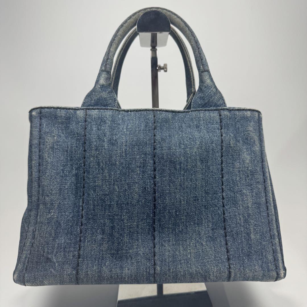 PRADA カナパ S 2way ショルダー付 ハンドバッグ デニム