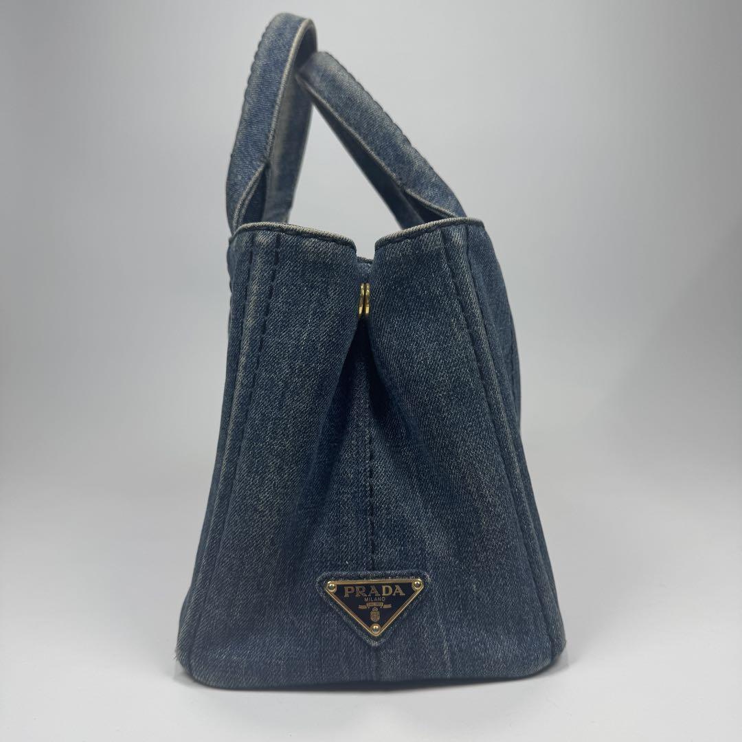 PRADA カナパ S 2way ショルダー付 ハンドバッグ デニム