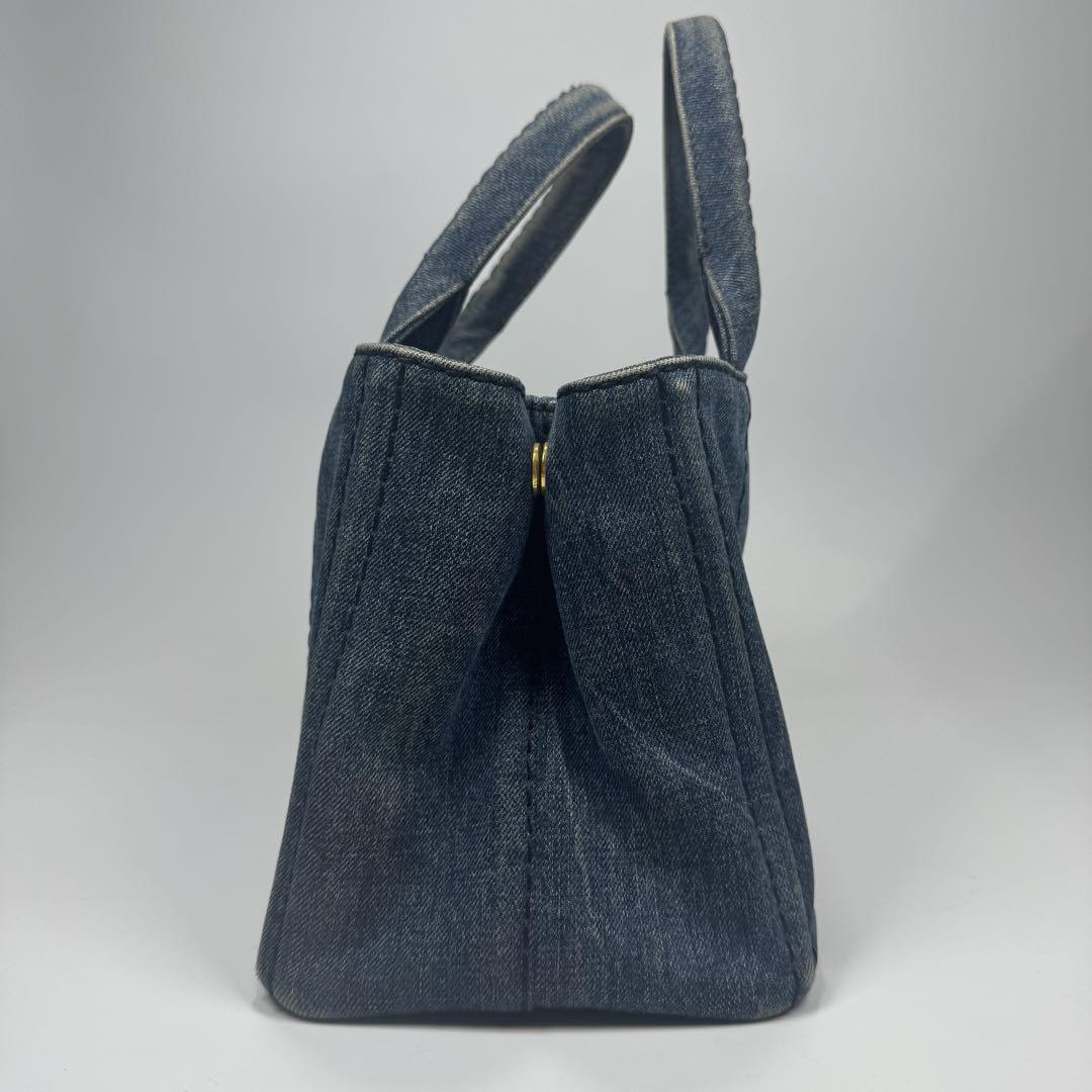 PRADA カナパ S 2way ショルダー付 ハンドバッグ デニム