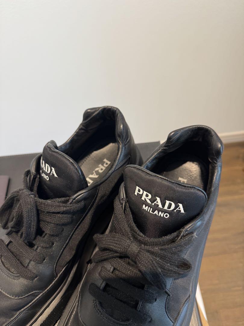 極美品★PRADAナイロンスニーカー★ブラックプラダ