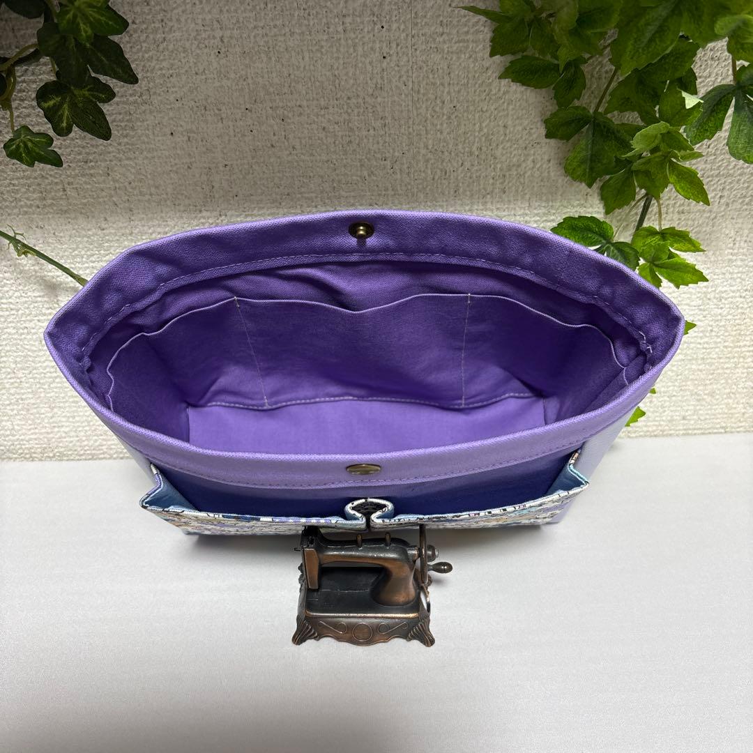 バッグインバッグ♪ネコちゃんいっぱい&パープル♪ハンドメイド