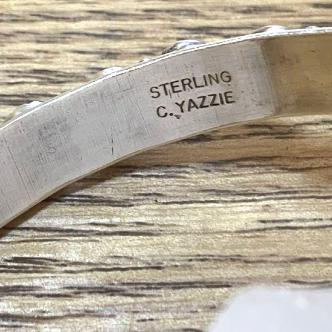 【特別セール品】 ナバホ族 C.YAZZIE ターコイズ インディアン シルバーバングル アクセサリー