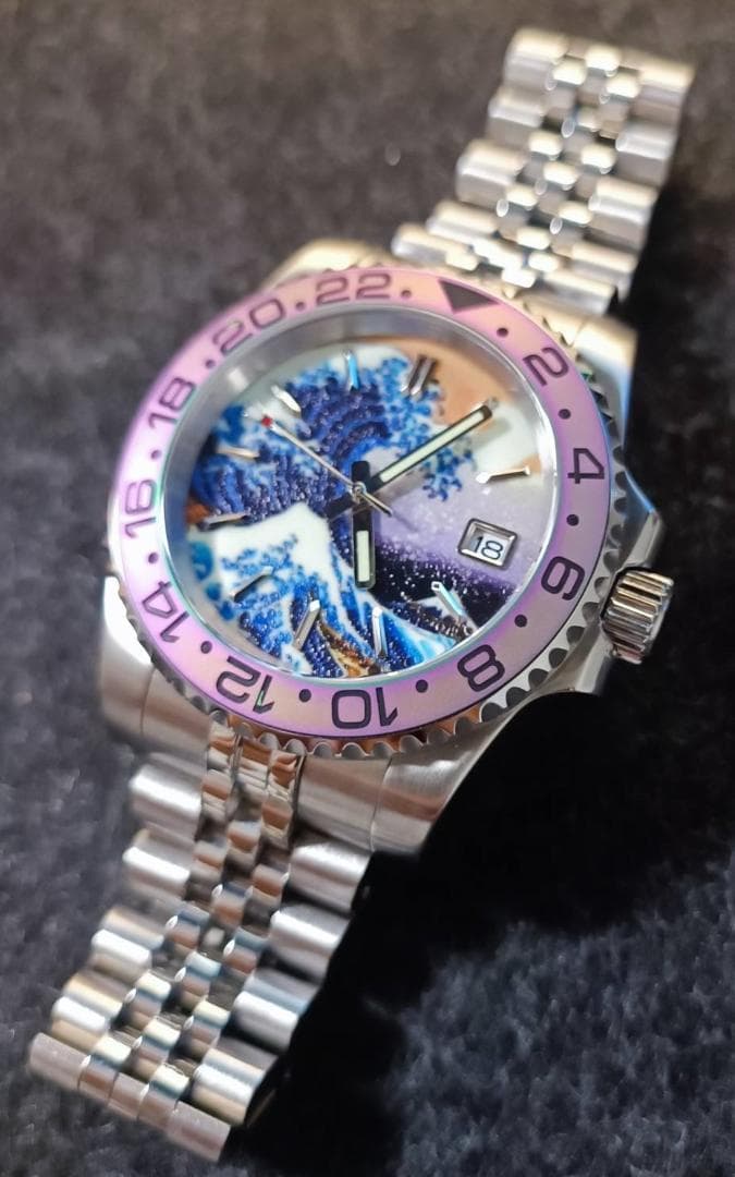 NO LOGO ノーロゴ 葛飾北斎 ヨットマスター 虹 オマージュ NH35A(9620円)