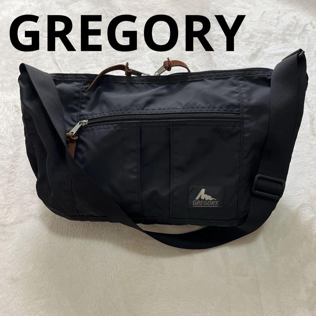 GREGORY ブラック ショルダーバッグ