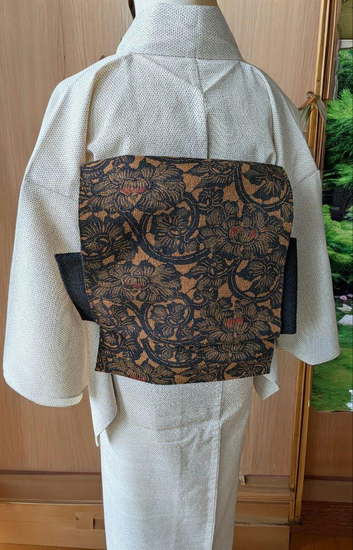 【上品】 藍型染帯 名古屋帯 端布証紙付き メルカリ - 未使用 着物・浴衣