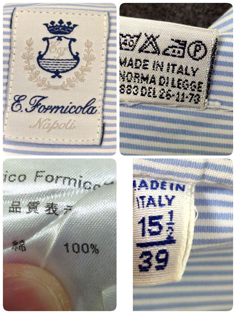 未使用品級　ERRICO FORMICOLA ストライプシャツ15 1/2 39