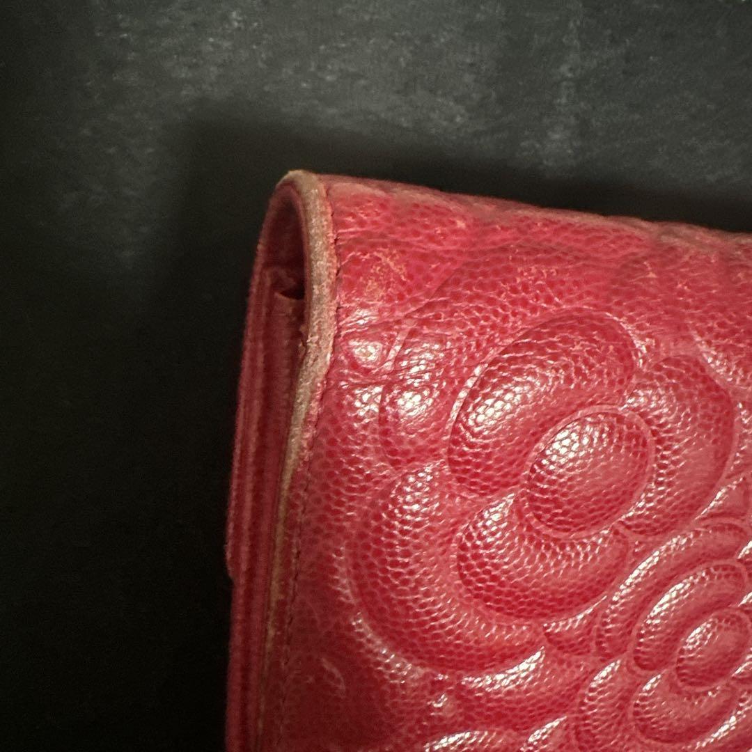 CHANEL カメリア　ピンクウォレット