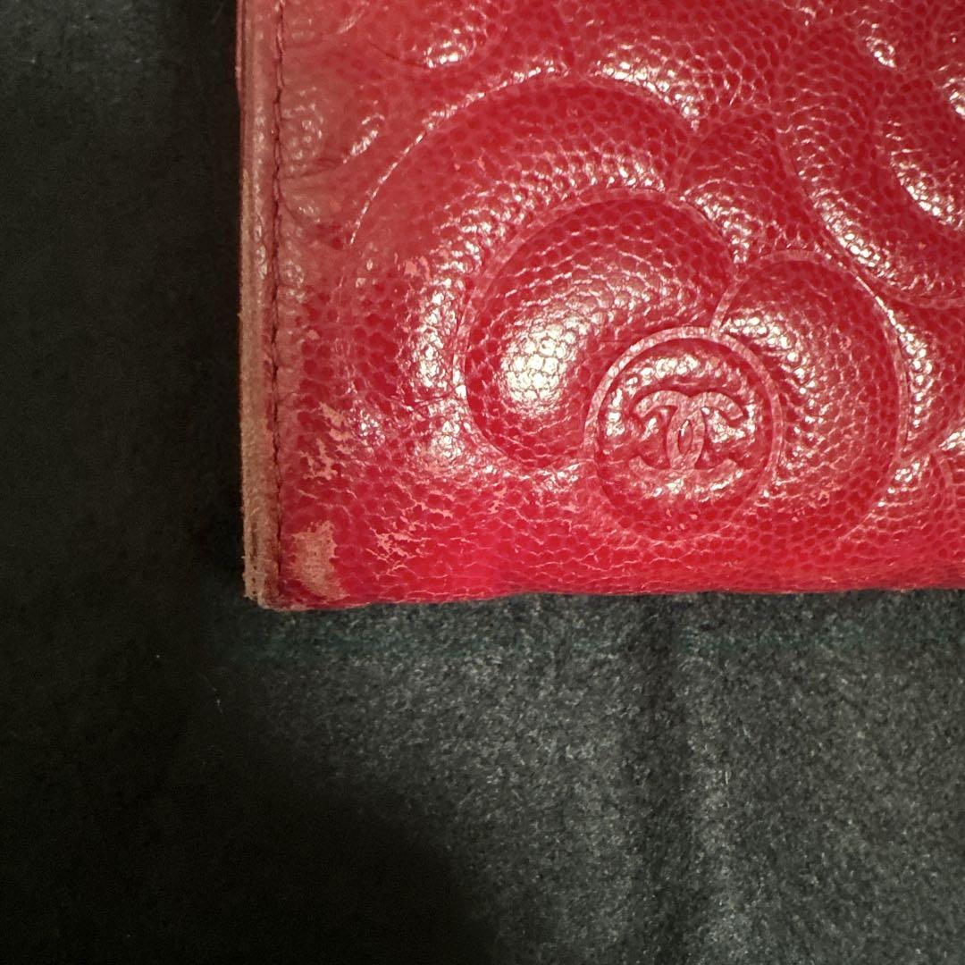 CHANEL カメリア　ピンクウォレット
