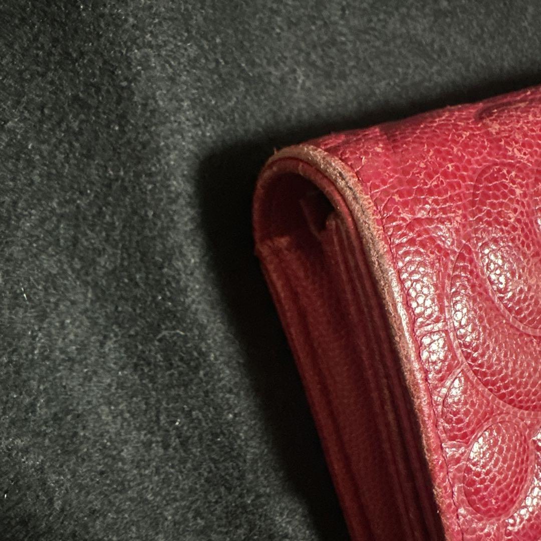 CHANEL カメリア　ピンクウォレット