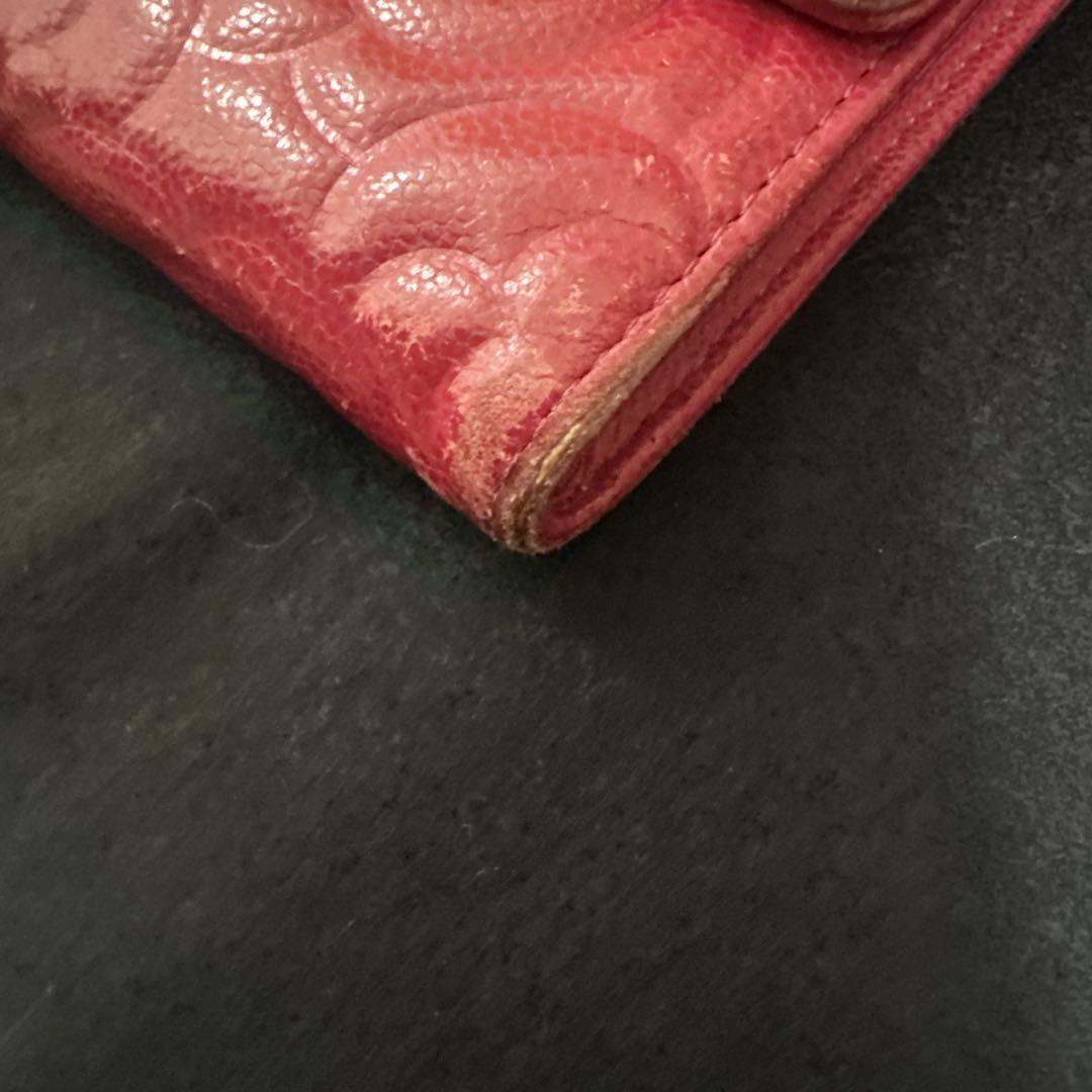 CHANEL カメリア　ピンクウォレット
