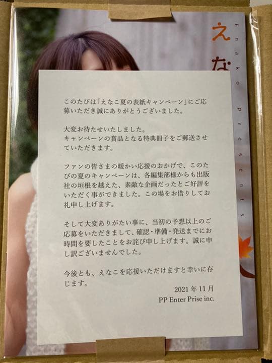 【新品・未開封】　えなこ　「えなこ夏の表紙キャンペーン」　特典冊子　ミニ写真集