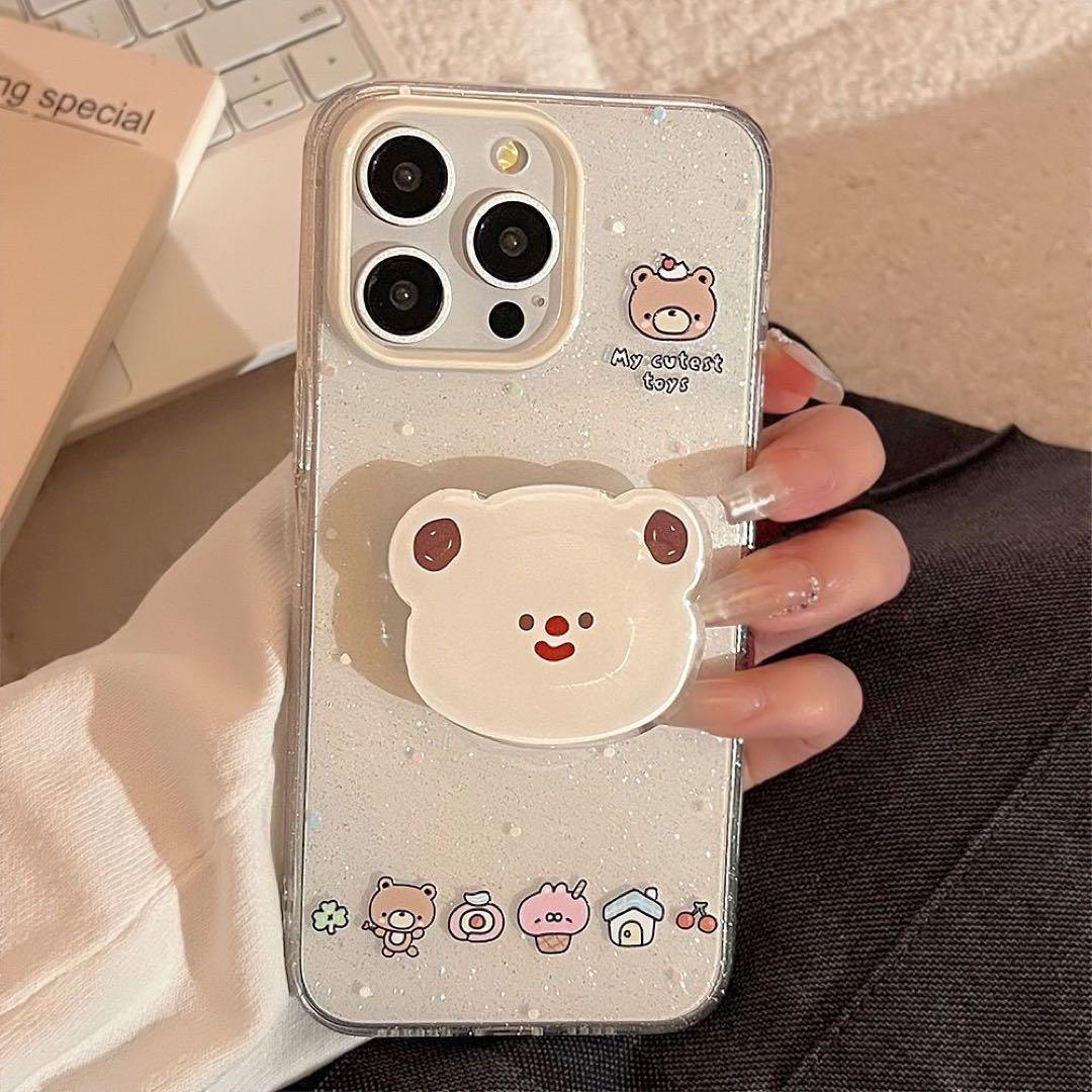 可愛い動物ステッカー付きiPhoneケース