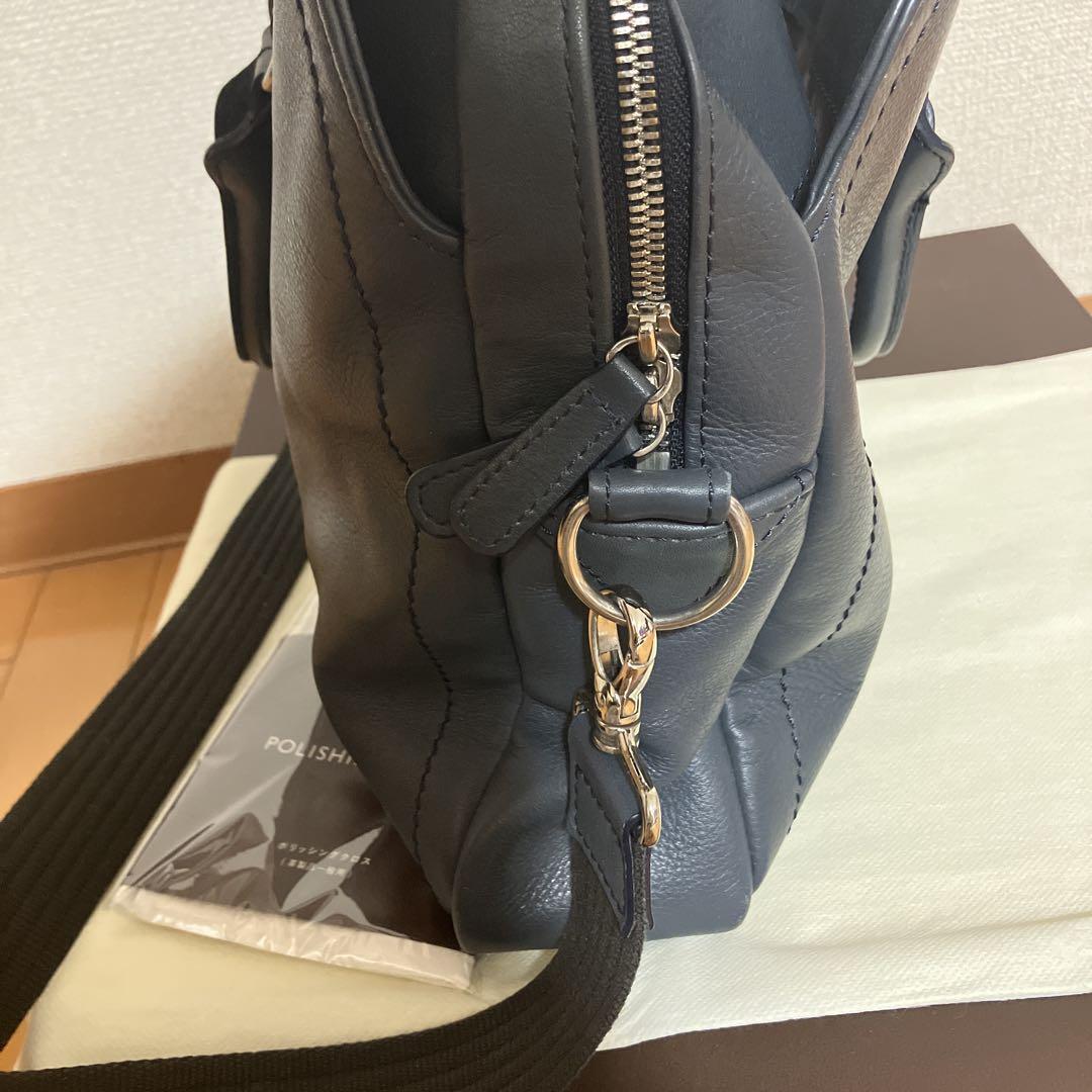 ダークブルー レザー ビジネスバッグ　土屋鞄