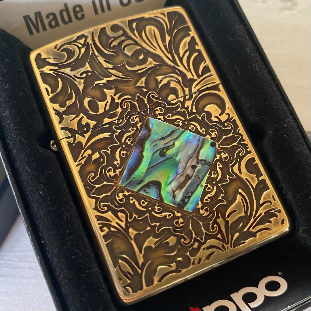 ZIPPO レトロデザイン シェル 両面加工 真鍮 オイルライター