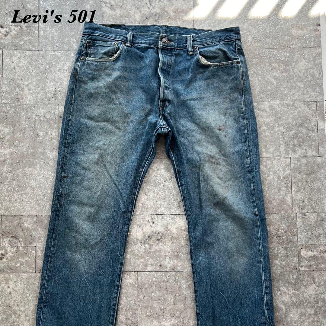 Levi\'s 501 ストレートデニム ブルー メンズ 古着 W36 ケアタグ