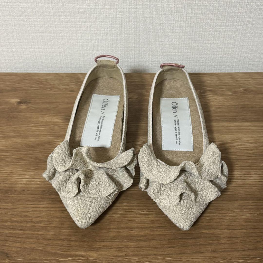 offen フリル付き フラットシューズ　35