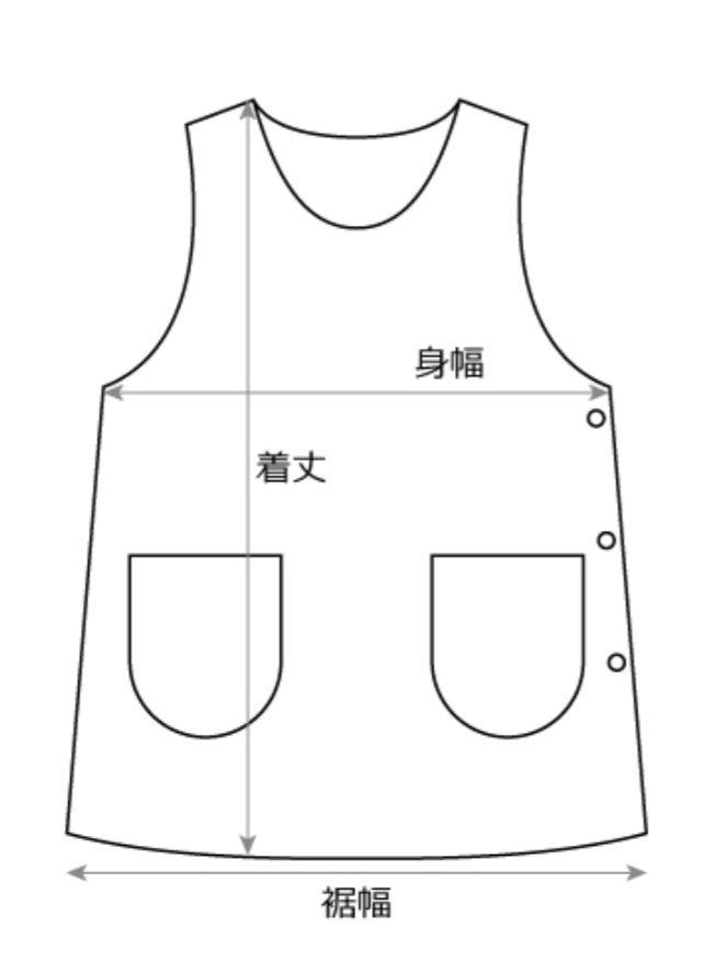 【５Lサイズ＊シンプルAライン２】ハンドメイドエプロン　サークル&綿毛ドット