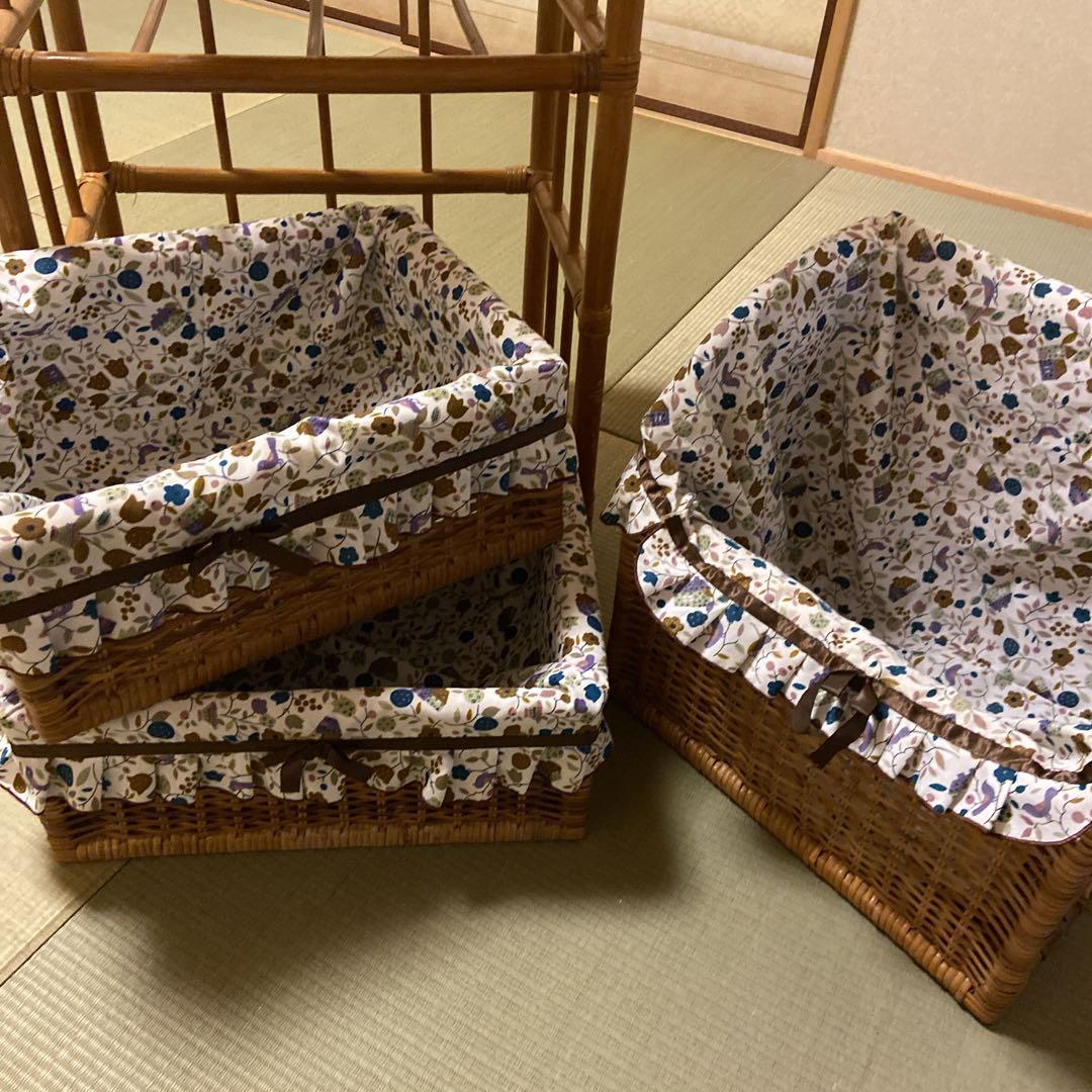 美品レトロ家具ラタン収納　　最終値下げ