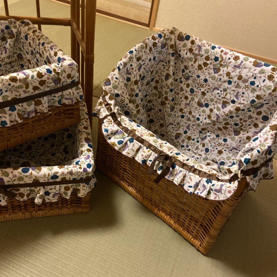 美品レトロ家具ラタン収納　　最終値下げ