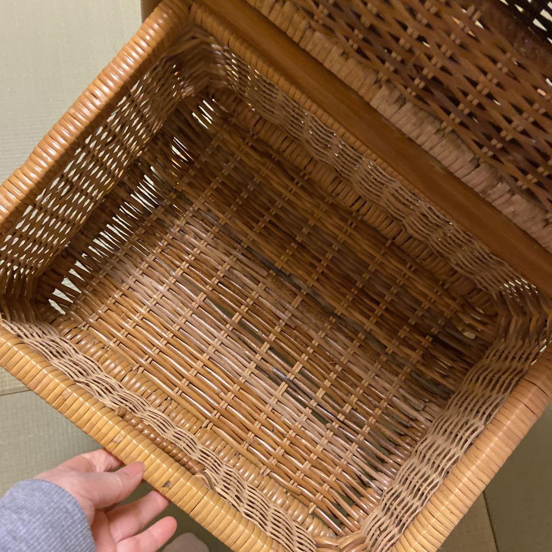 美品レトロ家具ラタン収納　　最終値下げ