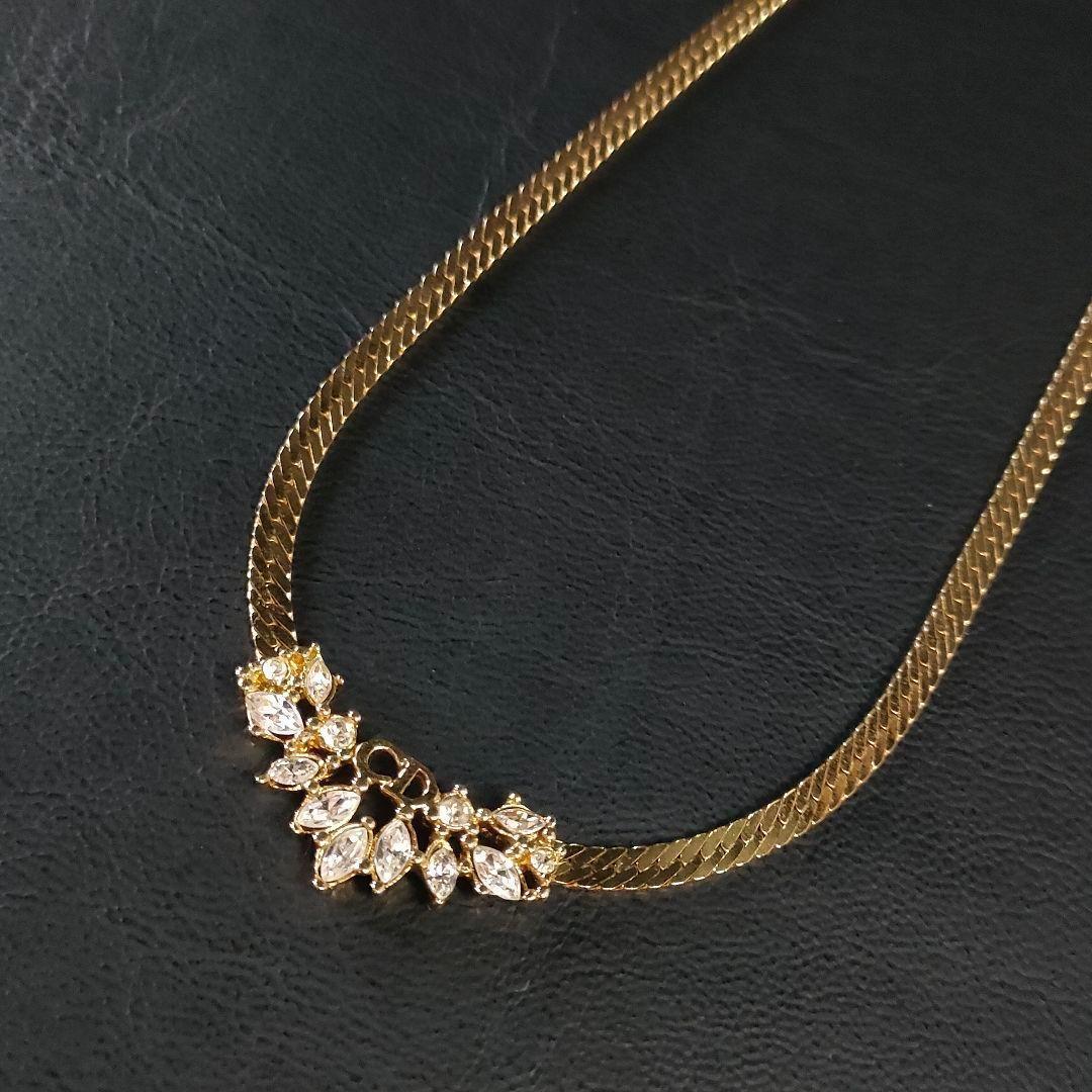 スーパーセール 50％（福袋 極美品】Diorディオール ネックレス ゴールド 大粒ストーン CD アクセサリー