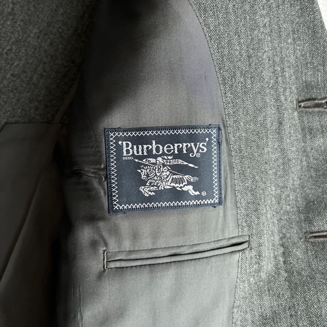 美品 Burberry's タスマニアウール ヘリンボーン柄 スーツ グレー