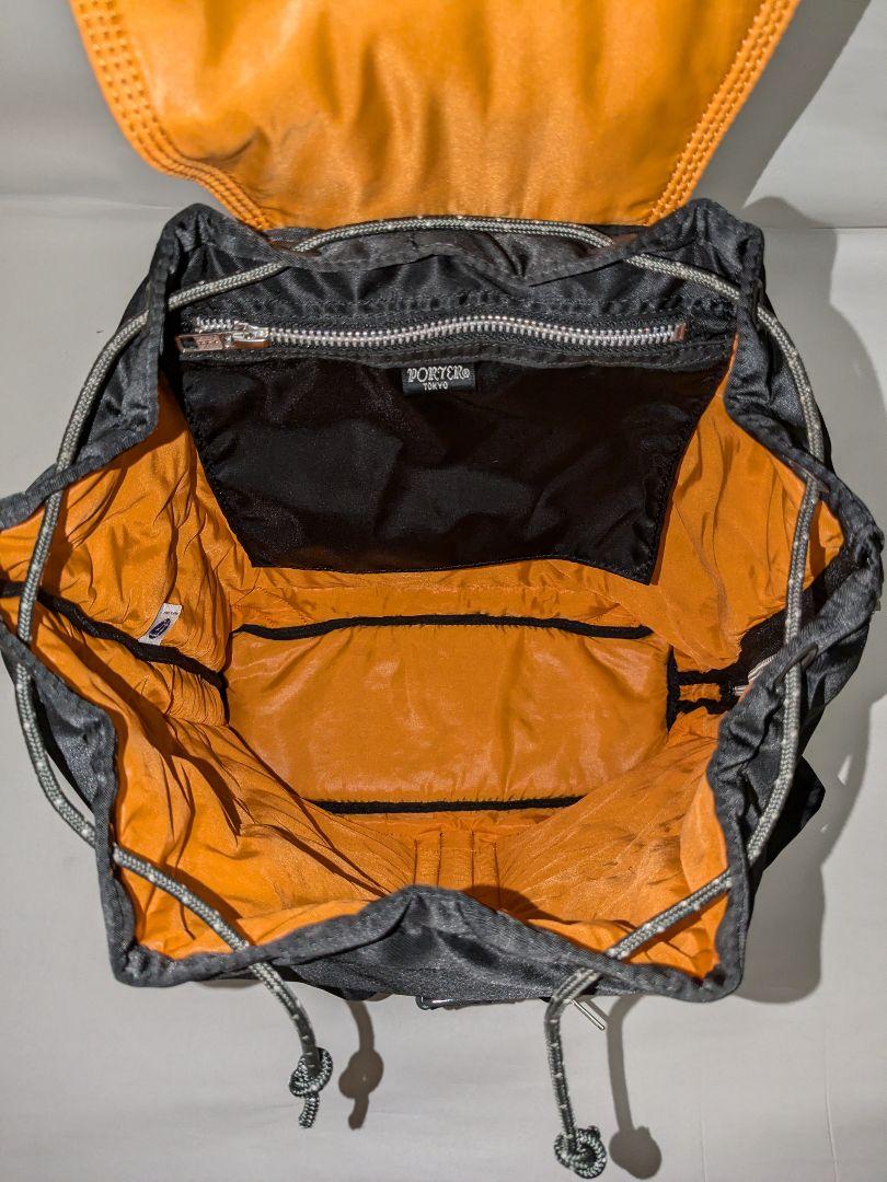 【美品】PORTER タンカー 廃盤品 リュック 黒×オレンジ 画像15